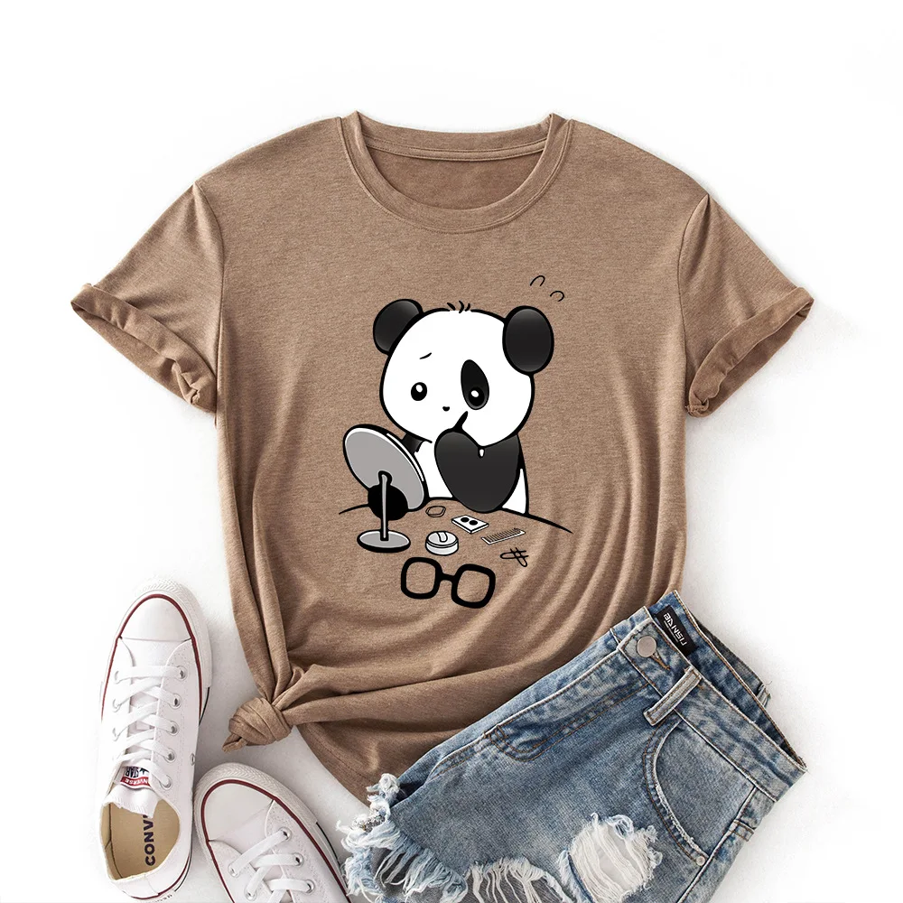 Summer Vintage Lady Tops Women Cotton Tees Funny Cartoon Cute Panda Print Short Sleeve T-shirt Harajuku Female T Shirt
Summer Vintage Lady Tops Women Cotton Tees Funny Cartoon Cute Panda Print Short Sleeve T-shirt Harajuku Female T Shirt