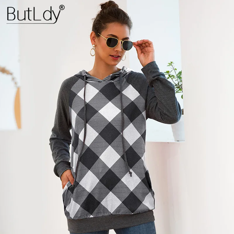 Hooded Plaid Stitching Hoodies Women Hooded Plaid Pockets Sweatshirts Women Long Sleeves Autumn Winter 2019 Sweatshirt
Hooded Plaid Stitching Hoodies Women Hooded Plaid Pockets Sweatshirts Women Long Sleeves Autumn Winter 2019 Sweatshirt