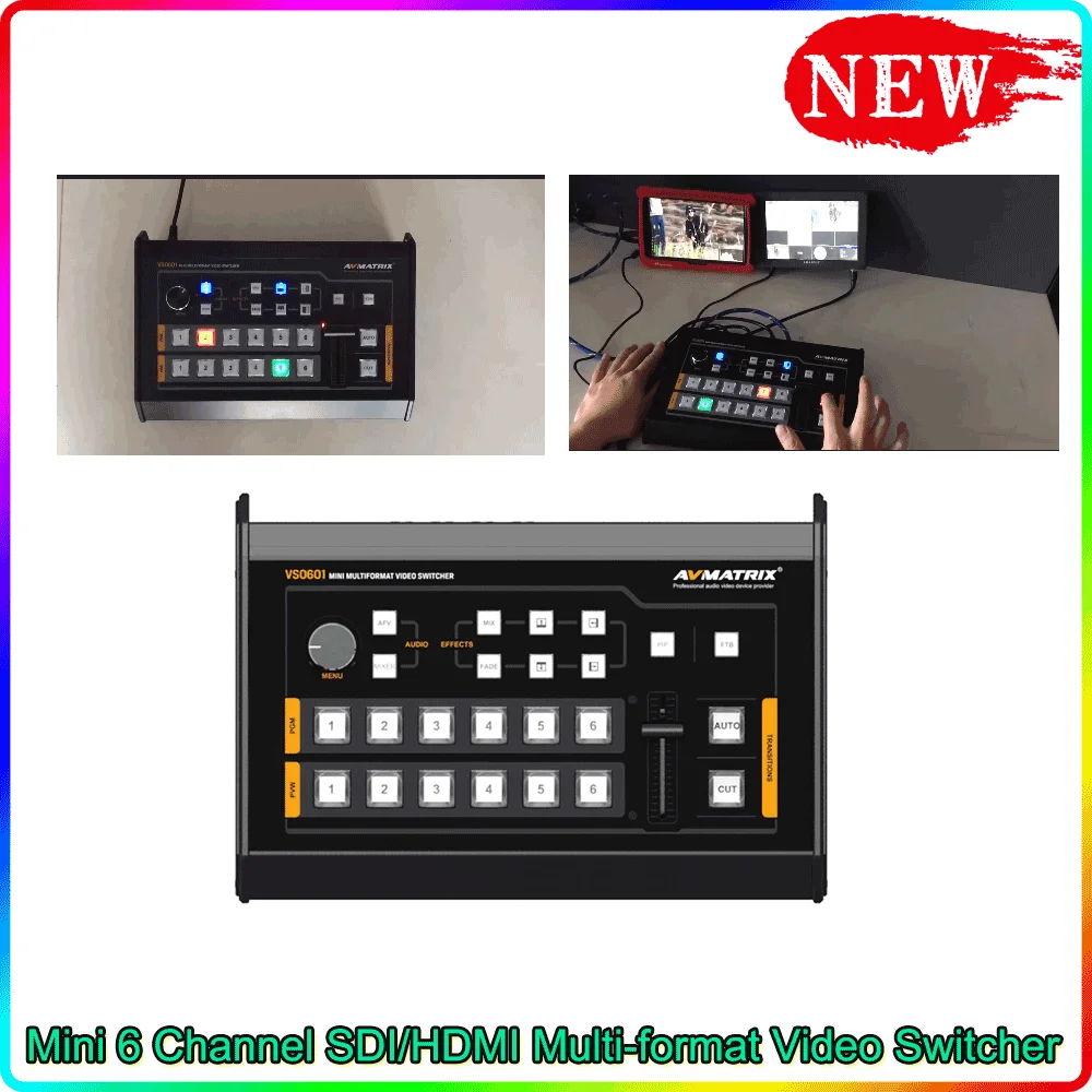 Avmatrix VS0601 Mini 6 Channel Sdi/hdmi Multi-format Video Switcher With T-bar, Auto, Cut Transitions And Wipe Effects
Avmatrix VS0601 Mini 6 Channel Sdi/hdmi Multi-format Video Switcher With T-bar, Auto, Cut Transitions And Wipe Effects
