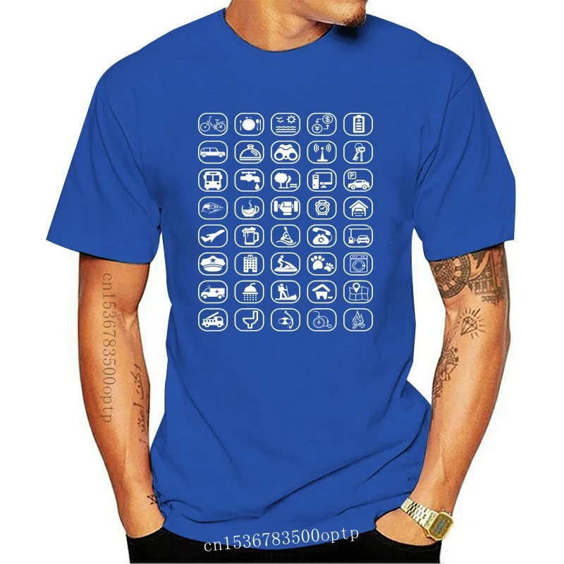 

Новинка, Мужская футболка, футболка с рисунком иконы для путешествий, футболка с 40 иконами, женские и мужские футболки 2-RT