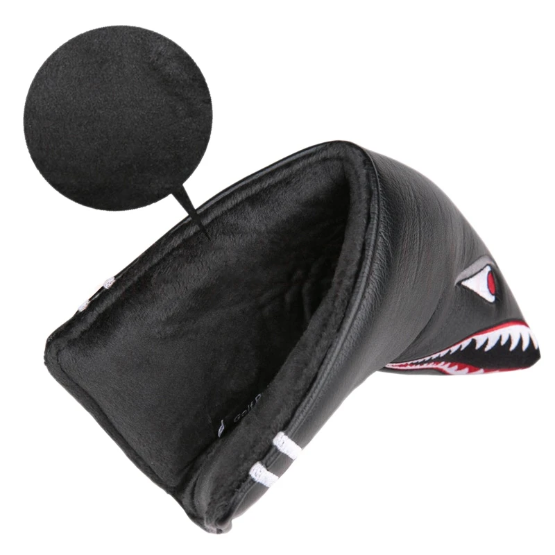 1Pc Black PU Leather with Shark Embroidery Magnet Golf Blade Putter Head Cover Golf Club Putter Headcover
1Pc Black PU Leather with Shark Embroidery Magnet Golf Blade Putter Head Cover Golf Club Putter Headcover