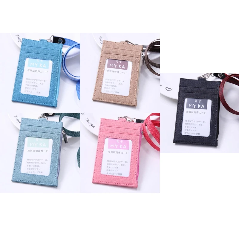 Faux Leather Candy Color ID Badge Holder with Lanyard Hanging Neck Multi Slots ID Card Side Zipper Pocket Wallet Bag
Faux Leather Candy Color ID Badge Holder with Lanyard Hanging Neck Multi Slots ID Card Side Zipper Pocket Wallet Bag
