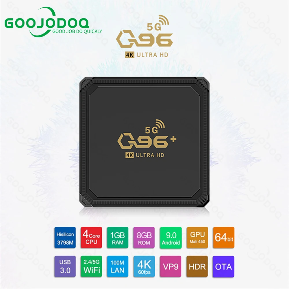 GOOJODOQ Q96 + умная ТВ-приставка для HUAWEI Hisilicon Core 2,4G & 5G, двойной WiFi, Android 9,0, ТВ-приставка, 4K Youtube медиаплеер, IPTV Box
GOOJODOQ Q96 + умная ТВ-приставка для HUAWEI Hisilicon Core 2,4G & 5G, двойной WiFi, Android 9,0, ТВ-приставка, 4K Youtube медиаплеер, IPTV Box