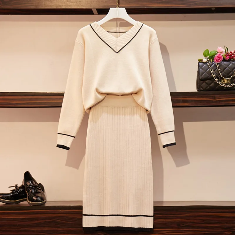 Autumn Winter Knitted Two Piece Set Women Korean Casual Sweater Top + Skirt Suits 2 Piece Skirt Set Female Two Piece Outfits
Autumn Winter Knitted Two Piece Set Women Korean Casual Sweater Top + Skirt Suits 2 Piece Skirt Set Female Two Piece Outfits