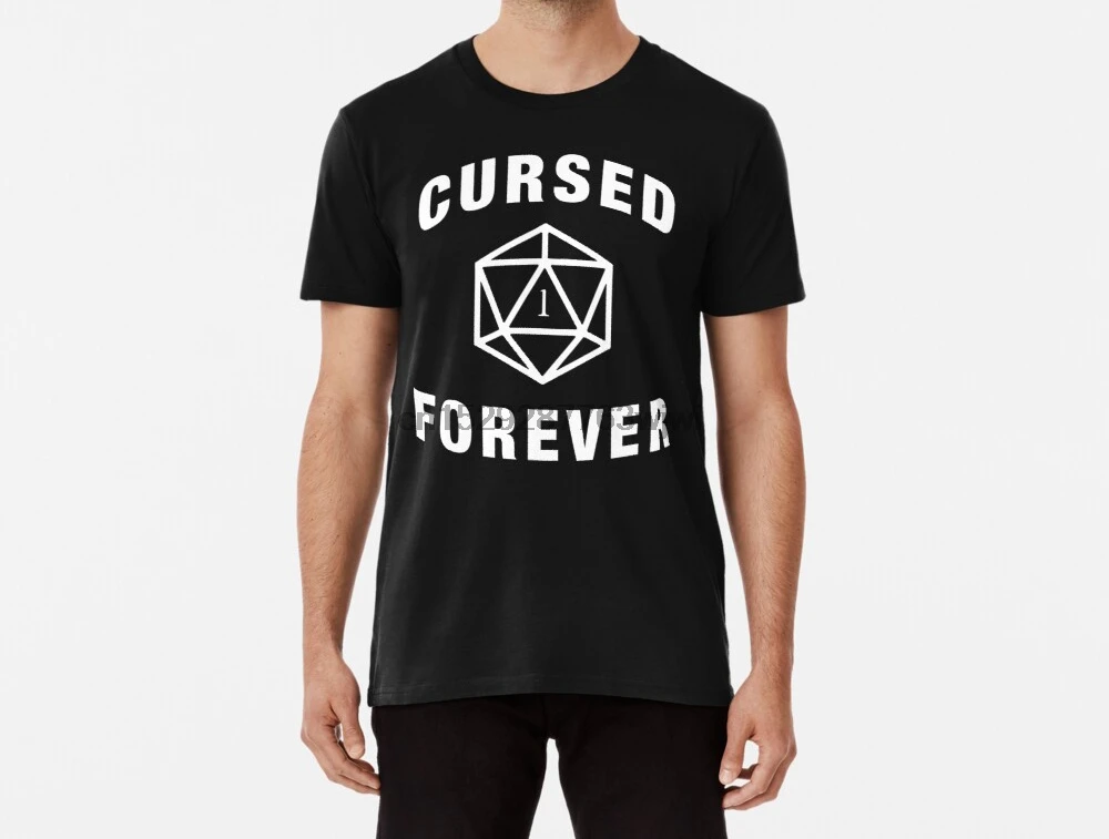Мужская забавная футболка Cursed Forever женская D20 Dice Gift tshirs|Мужские футболки| |