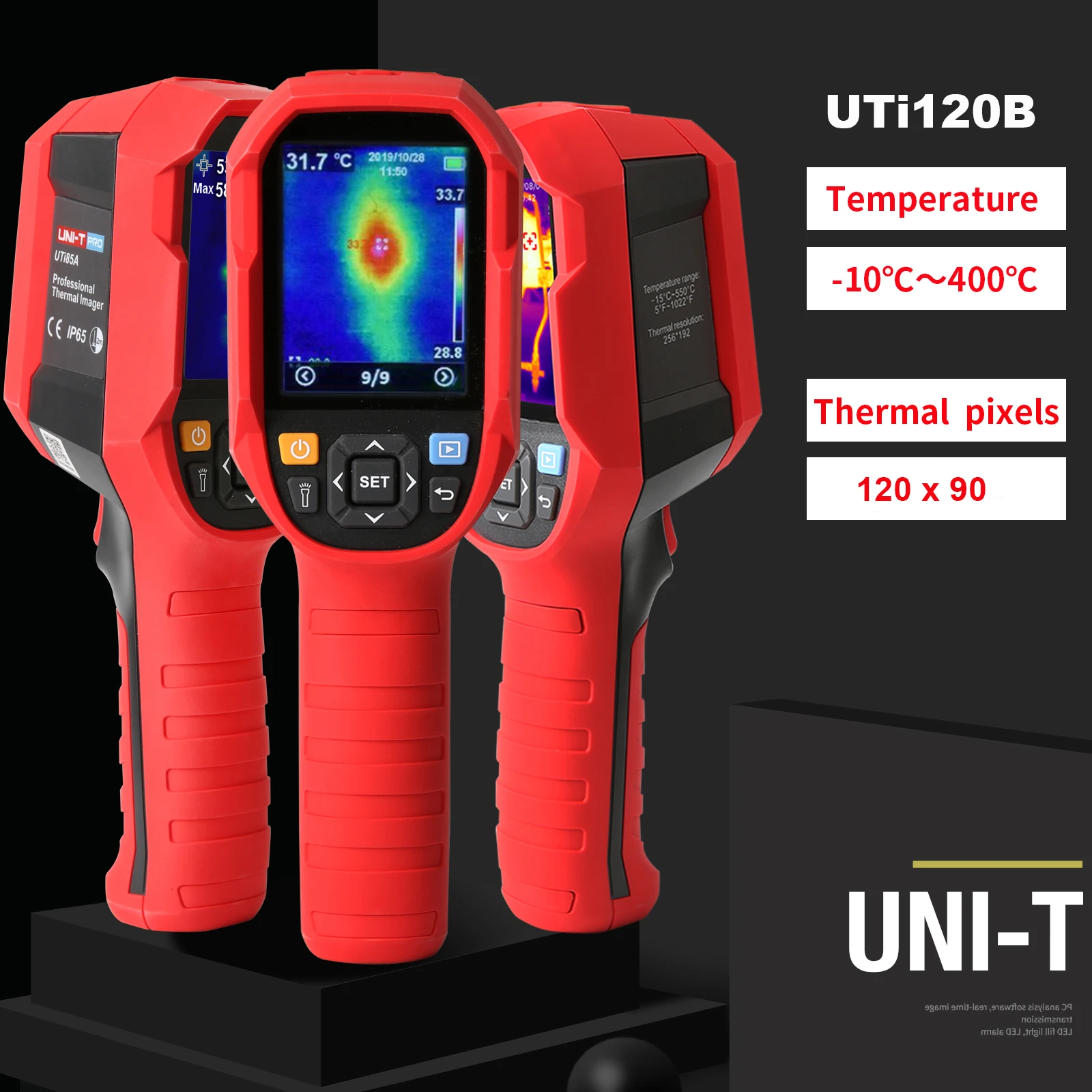 UNI-T UTi120B Infrared Thermal Imager Handheld Camera Thermal Imager Infrared Thermometer Including Battery,Resolution 120 x 90.
UNI-T UTi120B Infrared Thermal Imager Handheld Camera Thermal Imager Infrared Thermometer Including Battery,Resolution 120 x 90.
