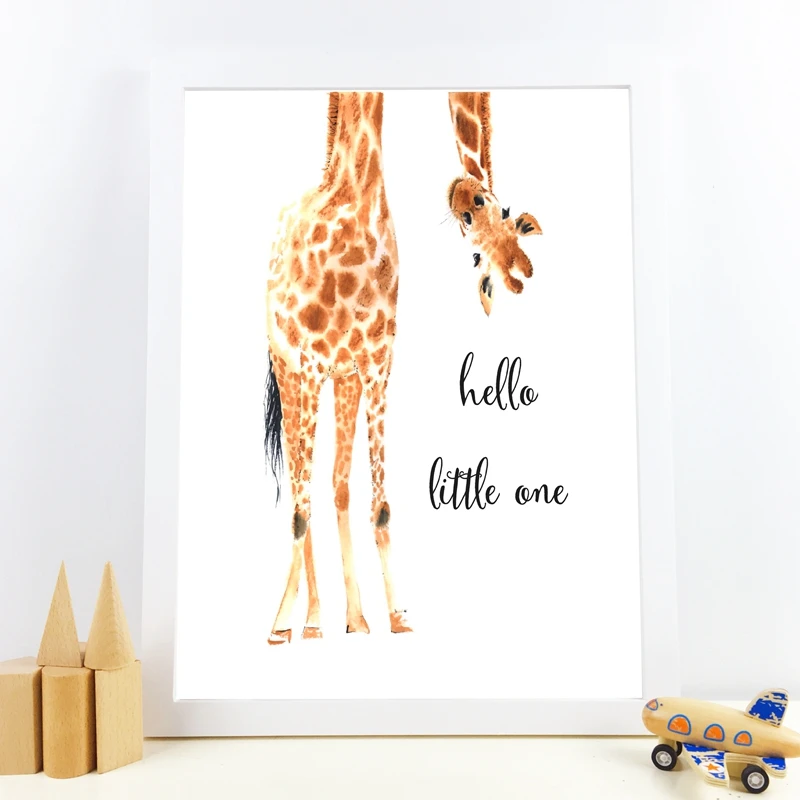 Giraffe Hello Little One Quotes Canvas Painting Nordic Posters and Prints Canvas Wall Art Paintings for Baby Kids Bedroom Decor
Giraffe Hello Little One Quotes Canvas Painting Nordic Posters and Prints Canvas Wall Art Paintings for Baby Kids Bedroom Decor