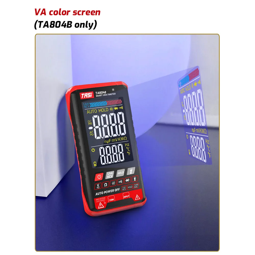 TA804A Digital Multimeter Professional Auto Tester True RMS Multimeter Ultra-Thin Intelligent OHM NCV Voltage Meter
TA804A Digital Multimeter Professional Auto Tester True RMS Multimeter Ultra-Thin Intelligent OHM NCV Voltage Meter