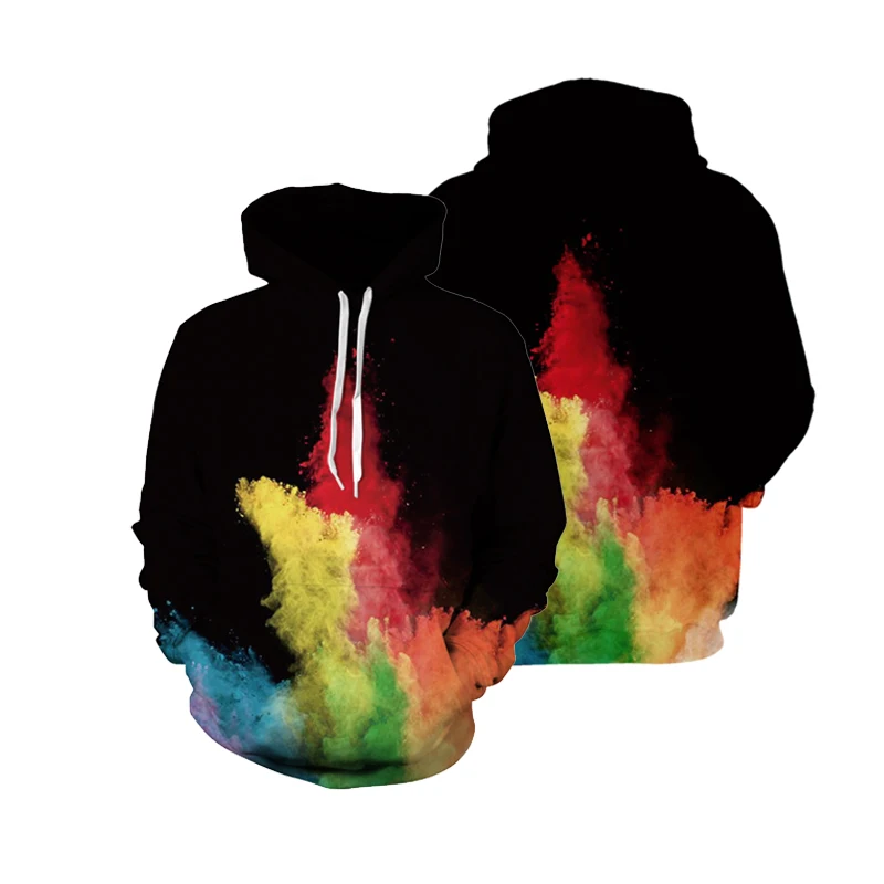 Autumn fashion 3D digital printing spray paint tie-dye hip-hop casual men's and women's hoodie personality oversized top 
Autumn fashion 3D digital printing spray paint tie-dye hip-hop casual men's and women's hoodie personality oversized top