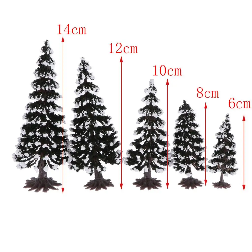 MagiDeal 10Pcs Model Tree Train Railroad Park Outdoor Scenery Layout 6-14cm
