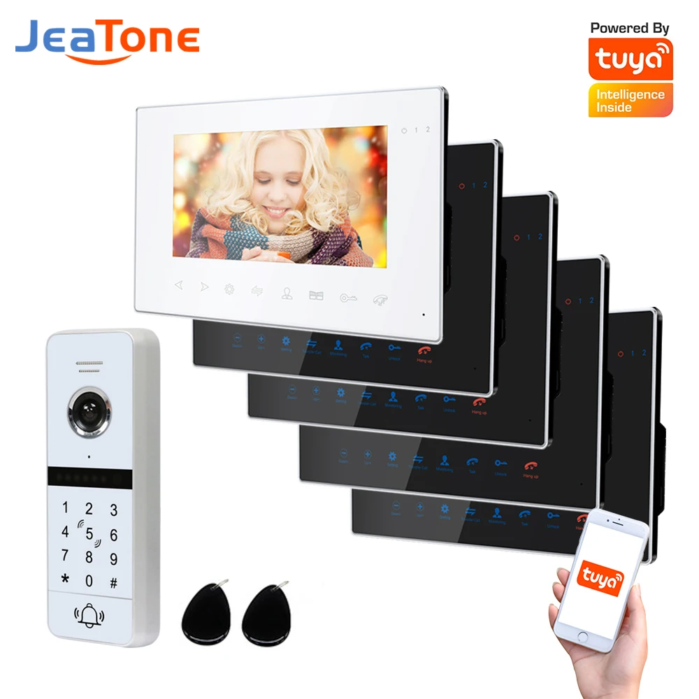 Видеодомофон Jeatone с Wi-Fi, 1 дверной звонок, 5 дюймов, AHD 960P
Видеодомофон Jeatone с Wi-Fi, 1 дверной звонок, 5 дюймов, AHD 960P