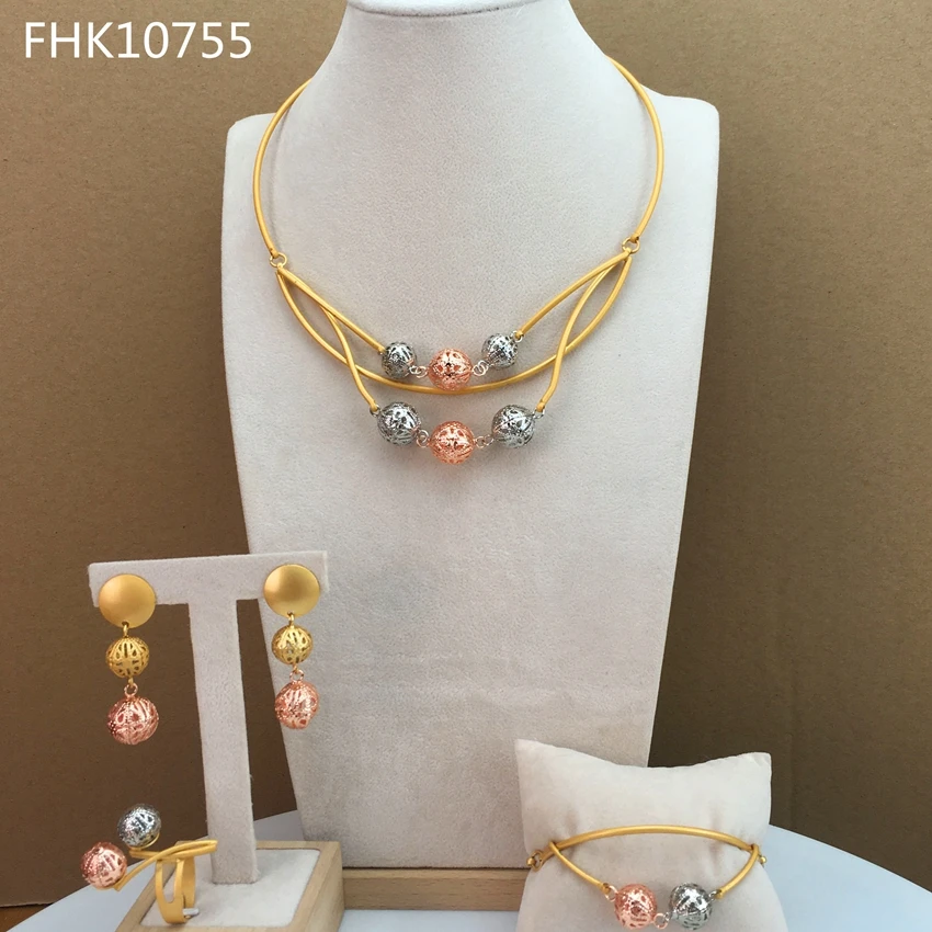 Yuminglai 24K Модный Дизайн Ювелирные изделия Три цвета бусины 4 шт. набор украшений для женщин FHK10755
Yuminglai 24K Модный Дизайн Ювелирные изделия Три цвета бусины 4 шт. набор украшений для женщин FHK10755