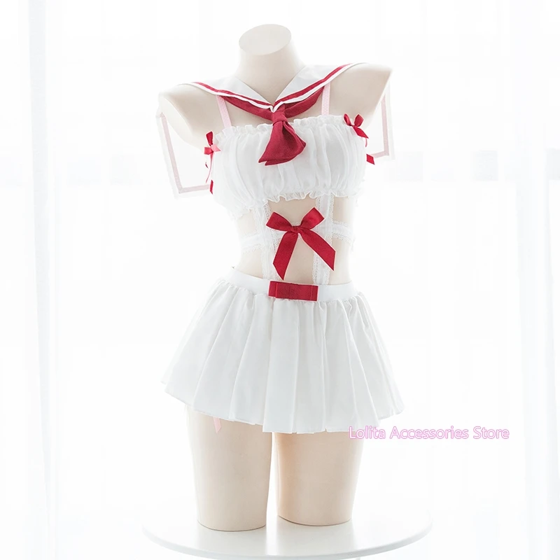 Super Cute Soft Girl Ultrashort Slip Dress Sailor Uniform Set Sexy Lolita Bowtie Hollow out Maid Underwear Set Cosplay Female
Super Cute Soft Girl Ultrashort Slip Dress Sailor Uniform Set Sexy Lolita Bowtie Hollow out Maid Underwear Set Cosplay Female