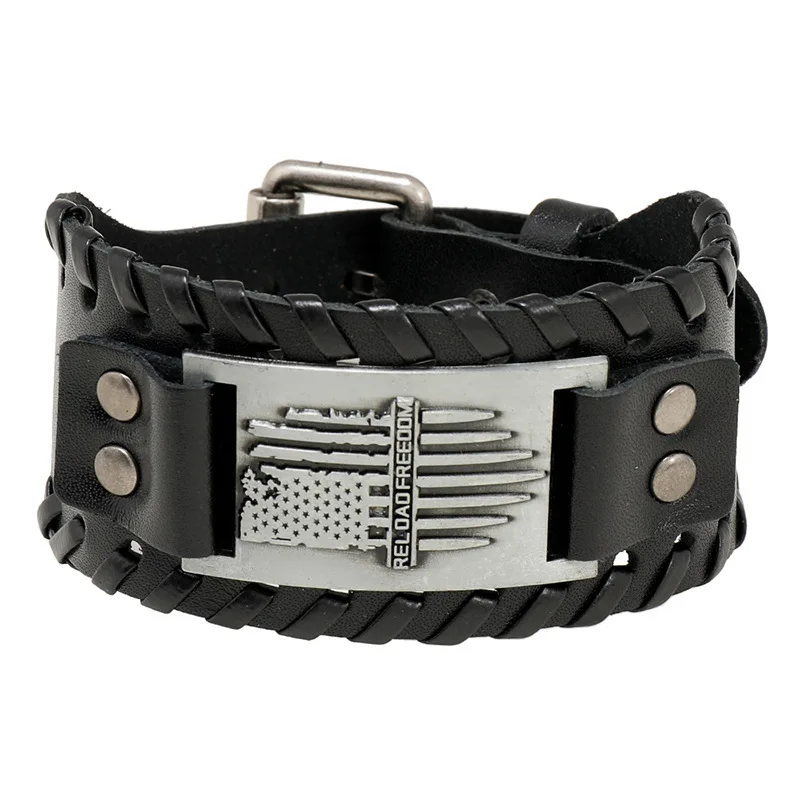 Jessingshow 2022 Fashion Men Wide Genuine Leather Bracelet Black Brown Bracelets Cuff Bangles Vintage Punk Wristband Men Jewelry
Jessingshow 2022 Fashion Men Wide Genuine Leather Bracelet Black Brown Bracelets Cuff Bangles Vintage Punk Wristband Men Jewelry