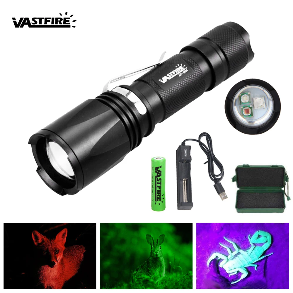 Регулируемая зеленая и красная УФ-лампа, 2000 лм, 3х светодиод XPE, масштабисветильник вспышка, тактический охотничий фонарь, USB Перезаряжаемый ... 
Регулируемая зеленая и красная УФ-лампа, 2000 лм, 3х светодиод XPE, масштабисветильник вспышка, тактический охотничий фонарь, USB Перезаряжаемый ...