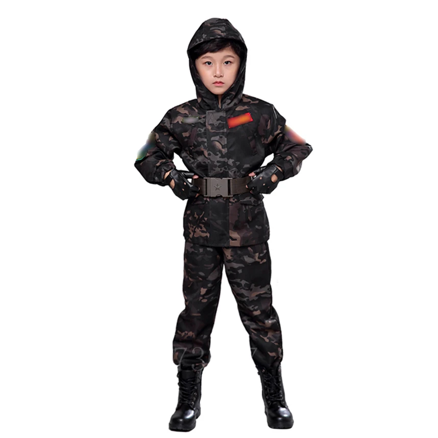 Детский Камуфляжный армейский костюм военные тактические спецназ комплект