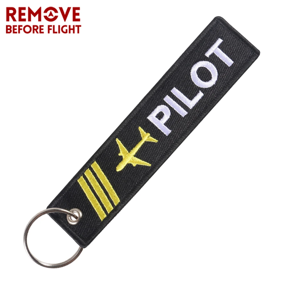 

1 PC Pilot Keychains Jewelry Embroidery Remove Before Flight Pilot Key Chain for Aviation Gifts Key Tag Label Fashion Keyrings