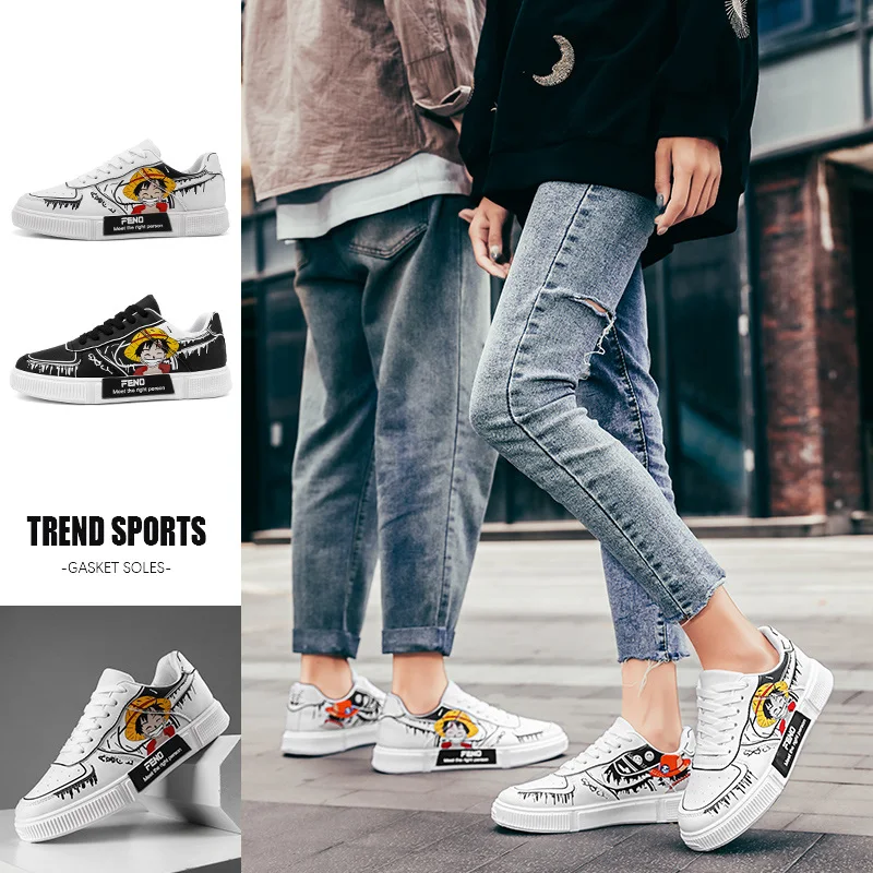 Hot Fashion Cartoon Original Skateboard Shoes Autumn White Printed Sneakers Women Low cut Hip hop Lace up Unisex Sport Shoes
Hot Fashion Cartoon Original Skateboard Shoes Autumn White Printed Sneakers Women Low cut Hip hop Lace up Unisex Sport Shoes