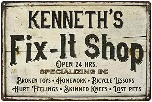 Kenneth'S Fix It Shop Aluminum Sign Bar Pub Garage Hotel Diner Cafe Home Iron Mesh Fence Farm Supermarket Mall Forest Garden
Kenneth'S Fix It Shop Aluminum Sign Bar Pub Garage Hotel Diner Cafe Home Iron Mesh Fence Farm Supermarket Mall Forest Garden