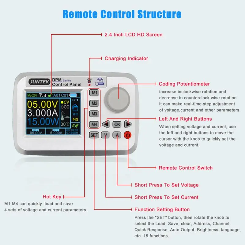 DPM8624 Digital Remote Constant Current Buck Communication Power Supply DC-DC Step-down Voltage 60V 24A 4XFD
DPM8624 Digital Remote Constant Current Buck Communication Power Supply DC-DC Step-down Voltage 60V 24A 4XFD