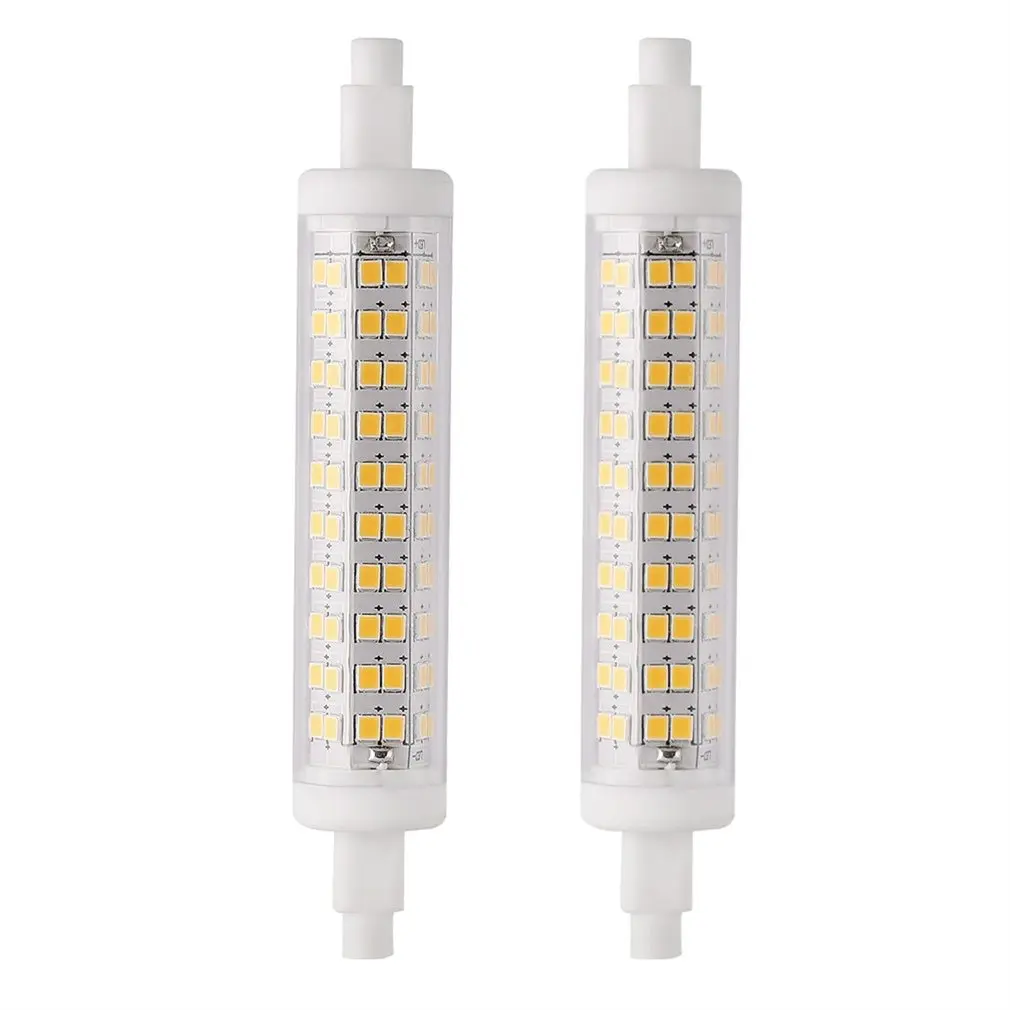 

2 Pcs 120LED 10W 1100LM R7S 118mm Dimmable 100-265V 3000K Warm White Double Ended Tungsten Halogen Bulbs Replacement