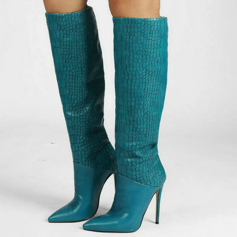 2021 Women Knee High Boots Sexy Thin High Heel Pointed Toe Ladies Calf Boots Faux Leather Brand Design Dress Women's Boots Blue
2021 Women Knee High Boots Sexy Thin High Heel Pointed Toe Ladies Calf Boots Faux Leather Brand Design Dress Women's Boots Blue