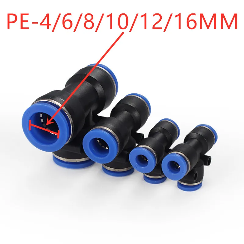 T tee joint fast inserts PE-4-6-8-10-12-16 joint pneumatic components air compressor
T tee joint fast inserts PE-4-6-8-10-12-16 joint pneumatic components air compressor
