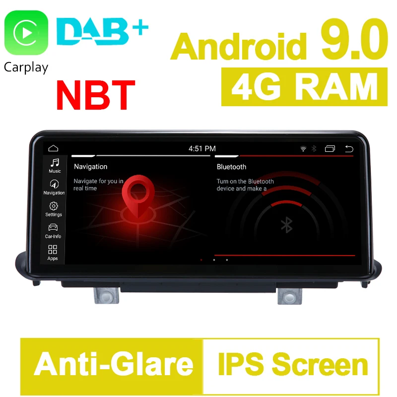 NBT 10 25 дюйма 4 Гб ОЗУ 64 ПЗУ Система Android 9 0 Автомобильная GPS-навигация медиа стерео