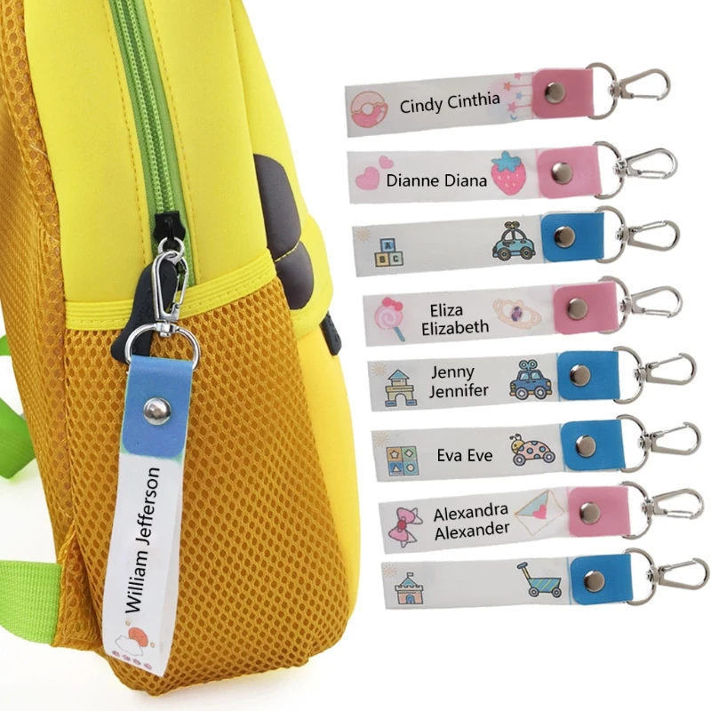 

12Pcs Kids Handwritten Customizable ID Labels Keychain for Identification for Child Bags Clothing and All Personal Items