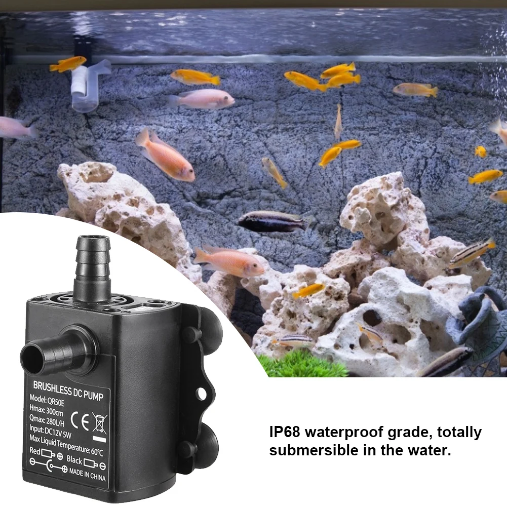 5w Mini Brushless Water Pump Ultra-quiet Submersible Fountain Pump Filter Fish Pond Water Pump for Fountain 12v Dc 280l/h
5w Mini Brushless Water Pump Ultra-quiet Submersible Fountain Pump Filter Fish Pond Water Pump for Fountain 12v Dc 280l/h