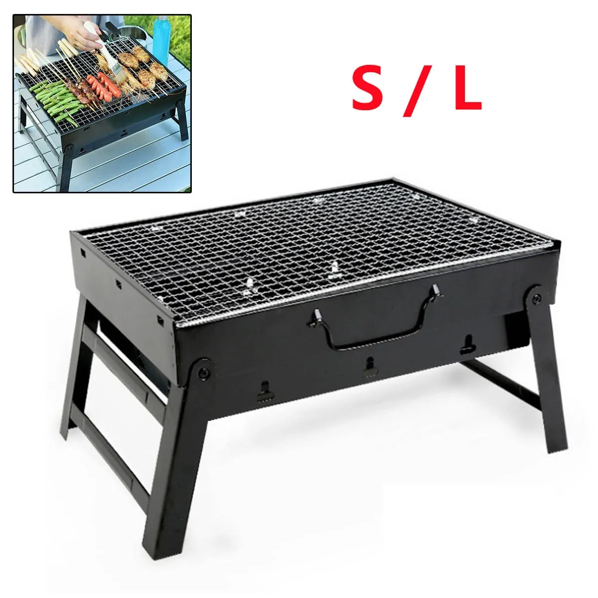 BBQ Grill Portable Folding Charcoal Camping Garden Outdoor Stainless Steel BBQ Grill Camping Cooking Picnic Barbecue Tools S/L
BBQ Grill Portable Folding Charcoal Camping Garden Outdoor Stainless Steel BBQ Grill Camping Cooking Picnic Barbecue Tools S/L