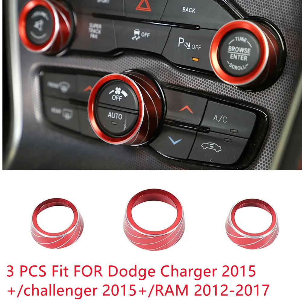 3pcs Car Air Conditioning Switch Knob Decorative Ring Fit FOR Dodge Charger 2015+/Challenger 2015+/RAM 2012-2017 Decorate your c
3pcs Car Air Conditioning Switch Knob Decorative Ring Fit FOR Dodge Charger 2015+/Challenger 2015+/RAM 2012-2017 Decorate your c
