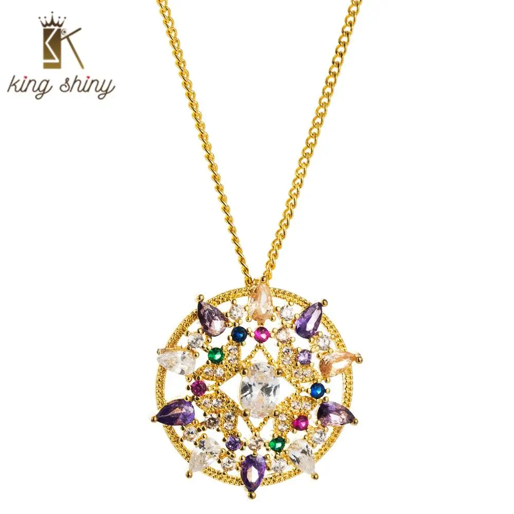 CZ Rainbow Colorful Zircon Hollow Pendant Copper Necklace Luxury Gold Color Geometric Big Round Pandora Pendant Choker Necklace
CZ Rainbow Colorful Zircon Hollow Pendant Copper Necklace Luxury Gold Color Geometric Big Round Pandora Pendant Choker Necklace