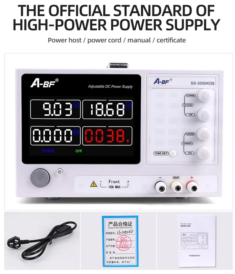 A-BF Switching Lab Power Supply Unit Color Screen Adjustable DC Stabilized 220V High Precision 4 Digit Bench Source LED
A-BF Switching Lab Power Supply Unit Color Screen Adjustable DC Stabilized 220V High Precision 4 Digit Bench Source LED