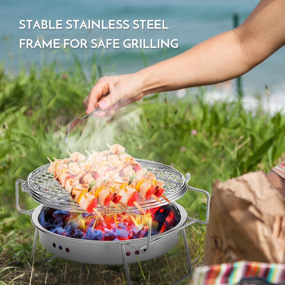 Outdoor Stainless Steel Grill Portable Barbecue Grid Folding BBQ Grill Mini Round Charcoal Grill Outdoor Camping Picnic Tool
Outdoor Stainless Steel Grill Portable Barbecue Grid Folding BBQ Grill Mini Round Charcoal Grill Outdoor Camping Picnic Tool
