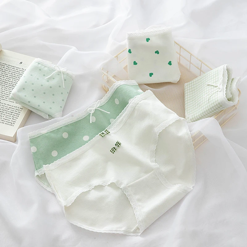 Women Panties Cotton Green Spots Knickers Fashion Sexy Lace Female Girl Dots Heart Briefs Soft Breathable Underwear Lingeries
Women Panties Cotton Green Spots Knickers Fashion Sexy Lace Female Girl Dots Heart Briefs Soft Breathable Underwear Lingeries