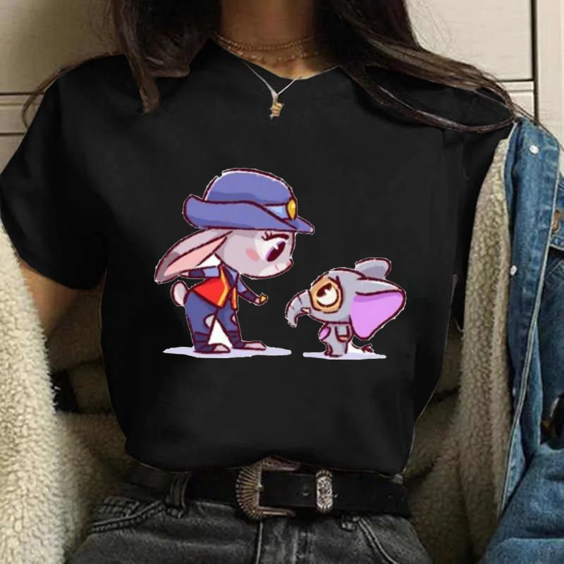 Disney Cute Crazy Animal City Printed Black T-shirt Women Loose Short Sleeve Top T Shirt 90s Female Soft O-Neck Clothes 3081
Disney Cute Crazy Animal City Printed Black T-shirt Women Loose Short Sleeve Top T Shirt 90s Female Soft O-Neck Clothes 3081