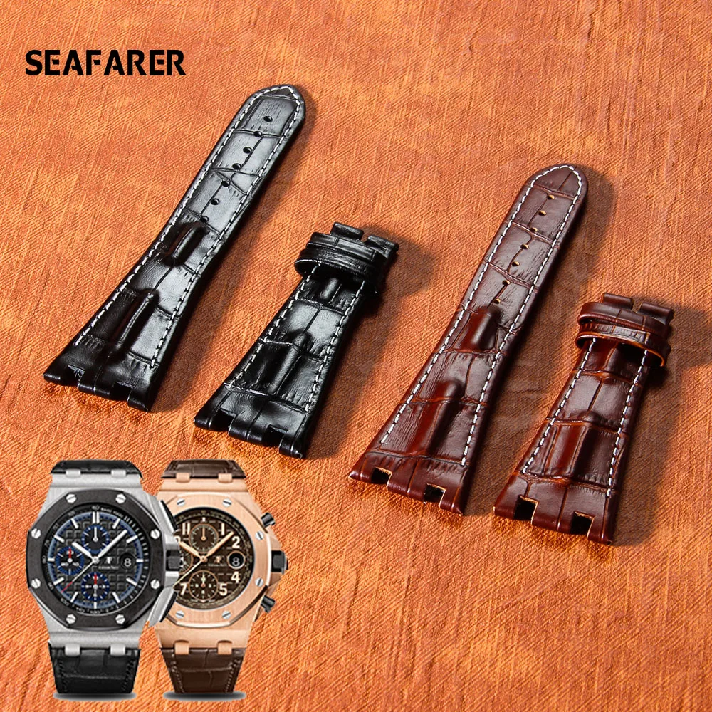 Watch accessories bone grain Genuine leather strap folding buckle for AP 15703 26470 Royal Oak offshore 28mm men's strap
Watch accessories bone grain Genuine leather strap folding buckle for AP 15703 26470 Royal Oak offshore 28mm men's strap