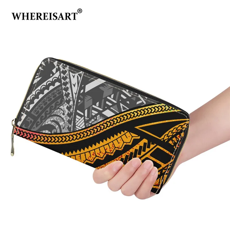 WHEREISART Polynesian Tribal PU Wallet for Women Vintage Totems Style Long Zipper Purse Casual Travel Clutch Bag Card Holder
WHEREISART Polynesian Tribal PU Wallet for Women Vintage Totems Style Long Zipper Purse Casual Travel Clutch Bag Card Holder