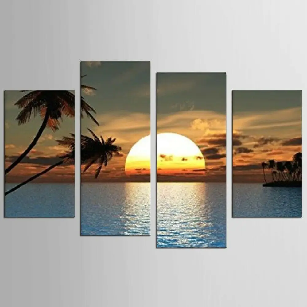 4 Pcs Sunset Coconut Tree Landscape Painting Modular Wall Pictures For Living Room Decorative Wall Decor Poster No Frame Canvas
4 Pcs Sunset Coconut Tree Landscape Painting Modular Wall Pictures For Living Room Decorative Wall Decor Poster No Frame Canvas