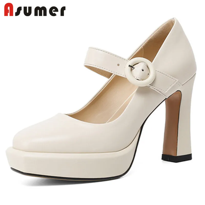 Asumer 2021 Big Size 42 Pumps Women Genuine Leather Shoes Round Toe Buckle High Heels Platform Shoes Women Dress Office Shoes
Asumer 2021 Big Size 42 Pumps Women Genuine Leather Shoes Round Toe Buckle High Heels Platform Shoes Women Dress Office Shoes