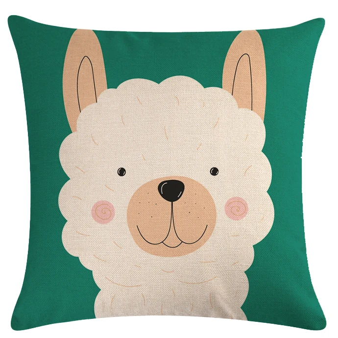 Alpaca Hugging Pillowcase Cute Grass Mud Horse Cushion Cover Sofa Bed Home Decoration Pillow Case 45x45 | Дом и сад