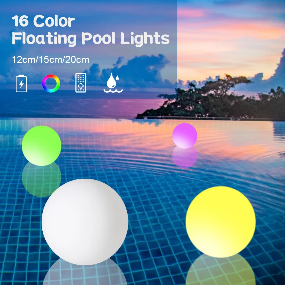 Outdoor Floating Ball Lamp Swimming Pool Party Night Light Color Waterproof Lamps Rechargeable Landscape Pool Floating Lights
Outdoor Floating Ball Lamp Swimming Pool Party Night Light Color Waterproof Lamps Rechargeable Landscape Pool Floating Lights