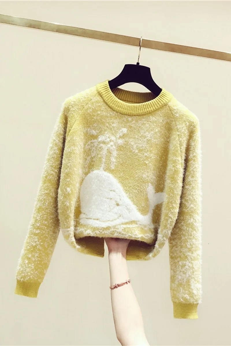 2020 New Autumn Winter Knitted Clothes for Women Cartoon Jacquard O Neck Long Sleeve Pullovers Sweaters Casual Loose Tops
2020 New Autumn Winter Knitted Clothes for Women Cartoon Jacquard O Neck Long Sleeve Pullovers Sweaters Casual Loose Tops