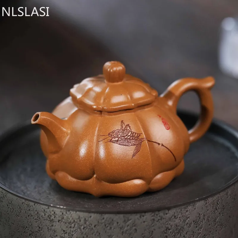 

Yixing High-end Tea Pot Famous Handmade Purple Clay Teapot Raw Ore Section Mud Kettle Chinese Tea Ceremony Customized Gift 250ml