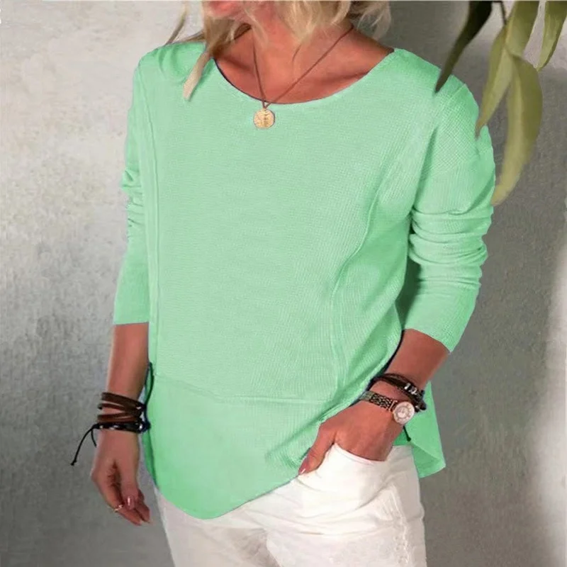 New Woman Long Sleeve Top Loose Elegant Casual Clothes O-neck Solid Cotton T Shirts Plus Size Female Tees Fashion Mujer Camiseta
New Woman Long Sleeve Top Loose Elegant Casual Clothes O-neck Solid Cotton T Shirts Plus Size Female Tees Fashion Mujer Camiseta