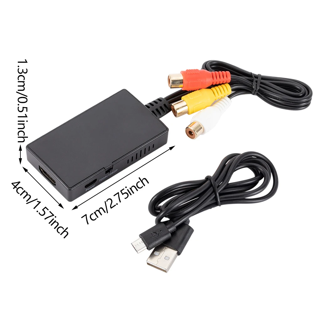 AV To HD Converter RCA To HD Adapter Mini RCA Composite 1080P Video Audio Converter AV Composite Adapter For TV/PC/PS3/PS4/STB
AV To HD Converter RCA To HD Adapter Mini RCA Composite 1080P Video Audio Converter AV Composite Adapter For TV/PC/PS3/PS4/STB