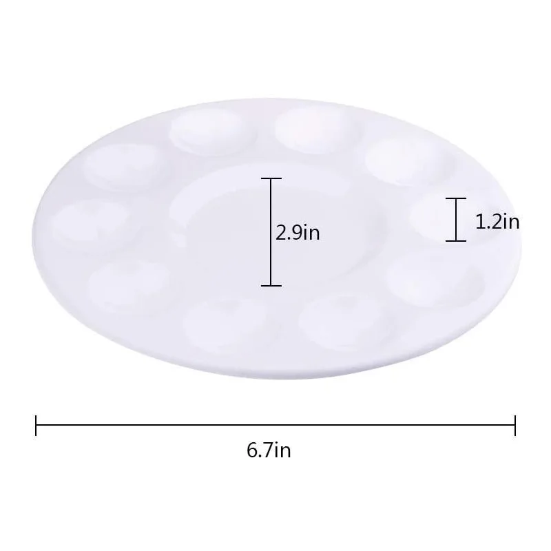 10 Pcs Paint Brushes Set with 6 Pcs Paint Palettes Trays Plastic for Kids DIY Craft Art Painting Round Pallets 
10 Pcs Paint Brushes Set with 6 Pcs Paint Palettes Trays Plastic for Kids DIY Craft Art Painting Round Pallets