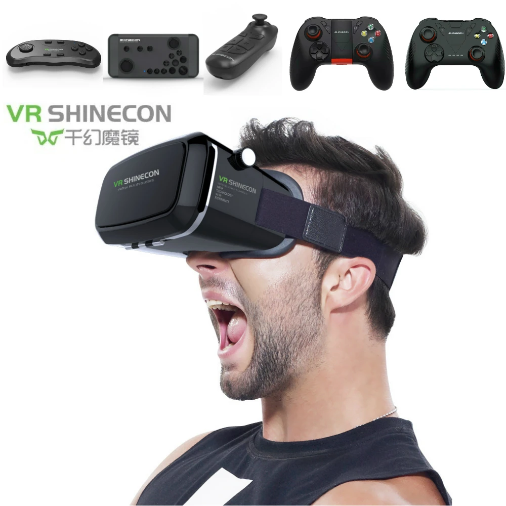 2019 VR Shinecon виртуальной реальности 3D очки Google Cardboard 2 0 Pro версия BOX фильм для 4 5 6