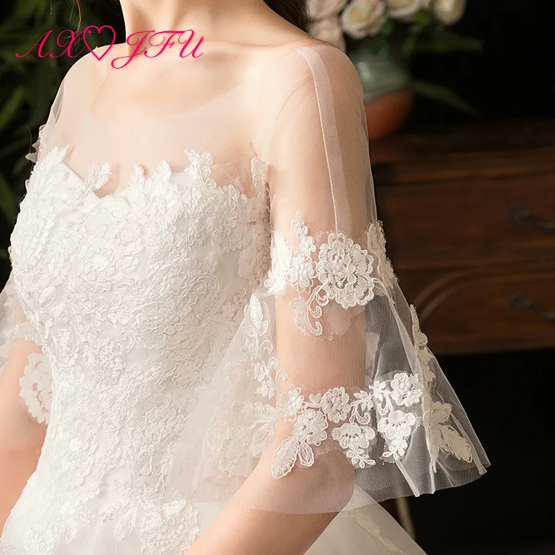 AXJFU princess white lace wedding dress party vintage o neck illusion ruffles rose flower flare sleeve white wedding dress
AXJFU princess white lace wedding dress party vintage o neck illusion ruffles rose flower flare sleeve white wedding dress